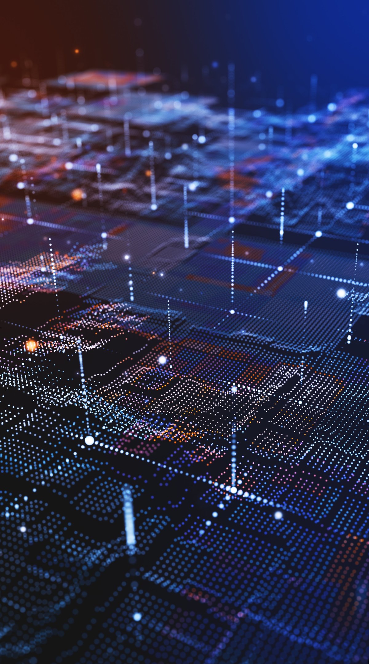 Futuristic digital topography terrain with contour lines and data telemetry
